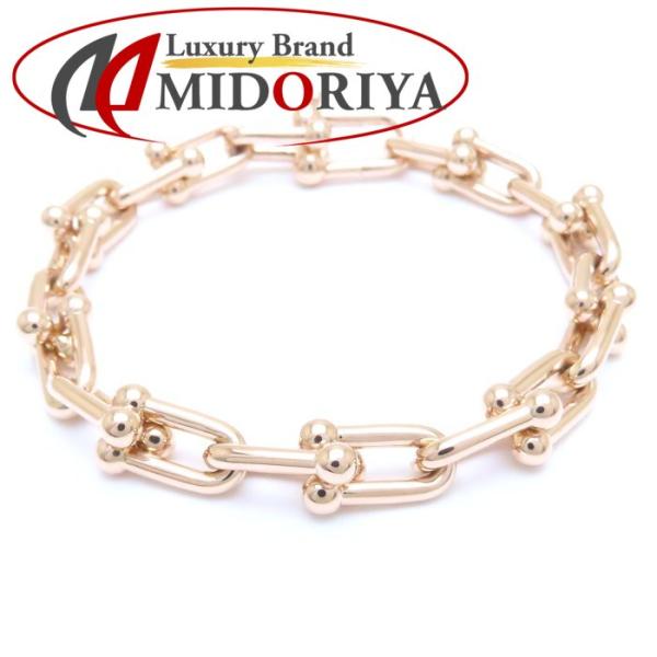 美品ティファニーハードウェア　ミディアムリンクブレスレットラージ　ローズゴールド TIFFANY&Co. ティファニー ハードウェア ミディアムリンク