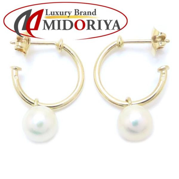 Mikimoto 真珠 フープピアス MIKIMOTO ミキモト パール付き フープ ピアス 真珠7.1ミリ K18YG