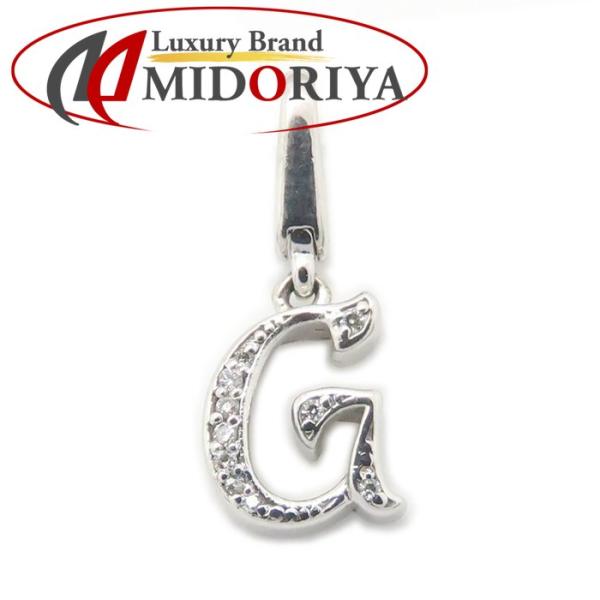 アルファ イニシャル ペンダントトップ チャーム G ダイヤモンド0.03ct 