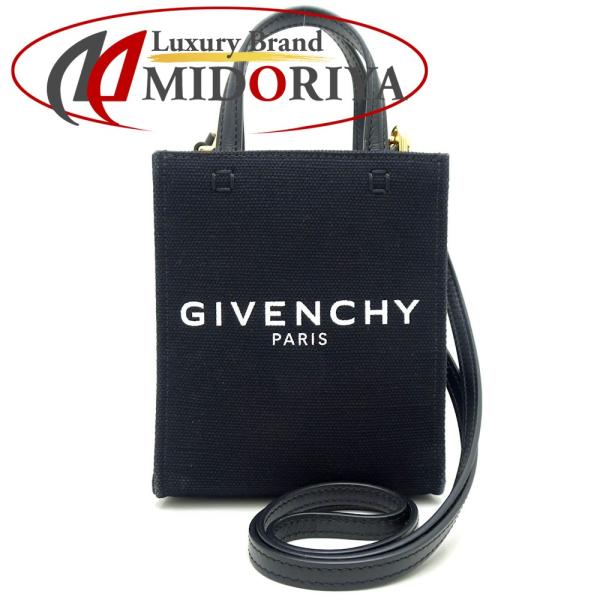 GIVENCHY ジバンシィ Gトートバーティカルミニ BB50R9B1F1001 ショルダーバッグ キャンバスxレザー  ブラック/350688【中古】