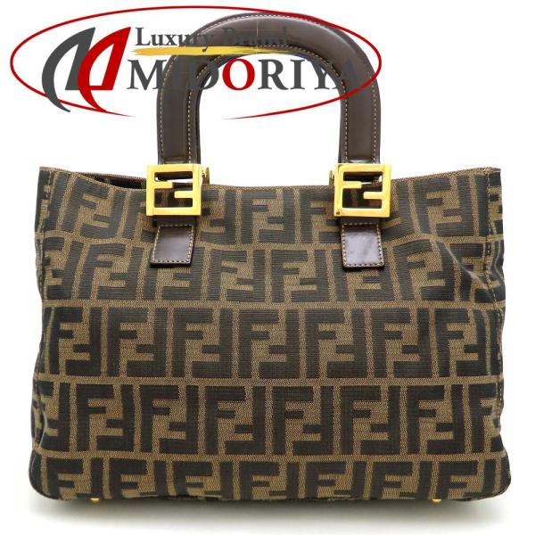 FENDI（フェンディ） ズッカ トートバッグ キャンバスxレザー ブラウン