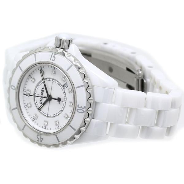 CHANEL シャネル J12 白セラミック H1628 12Pダイヤ クォーツ 