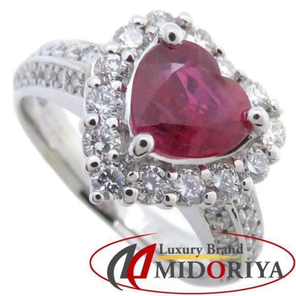 リング Pt900 ハートシェイプ ルビー1.298ct ダイヤモンド0.76ct 13 リング Pt900 ハートシェイプ ルビー1.298ct ダイヤモンド0.76ct 13