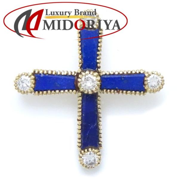 クロス ペンダントトップ ラピスラズリ ダイヤモンド0.38ct