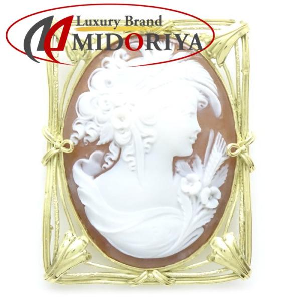 カメオペンダント CAMEO（カメオ） ペンダントトップ 兼 ブローチ K18YG イエロー