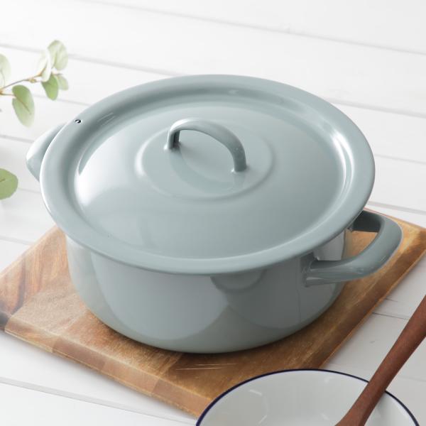ミュンダー POT WITH LID 20cm エナメル ホーロー 両手鍋 : フライパン