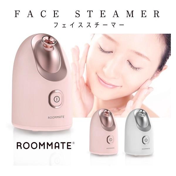 フェイススチーマー 美肌ケア フェイスケア ヘアケア 160ml スキンケア アロマ対応 角度調節可能 UVライト搭載 ナノミスト 美容家電　RM-205H-PK　ピンク