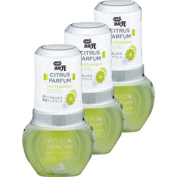 他サイト： 【まとめ買い】お部屋の消臭元 シトラスパルファム ライム&amp;レモングラス 消臭芳香剤 部屋用 400ml×3個の商品画像