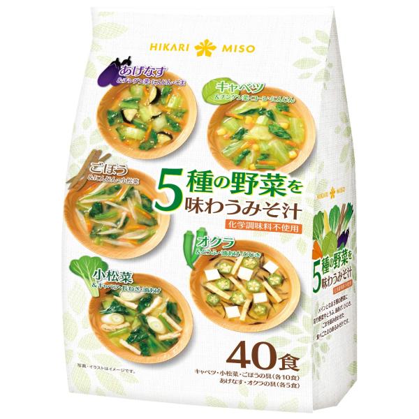 他サイト： ひかり味噌 5種の野菜を味わうみそ汁 40食入の商品画像