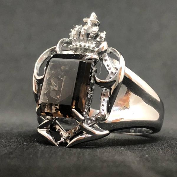 SV925 リング スモーキー クォーツ 煙 水晶 シルバー 銀 アクセサリー
