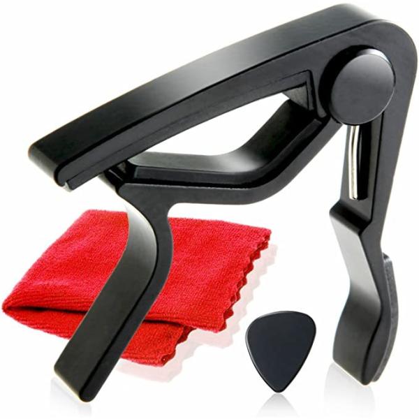 ■商品詳細　　商品名　：　Phoenix　ワンタッチカポタスト　　素材　：　スチール合金・ラバー　　包装サイズ　：　２２×3×12cm　　備考　：　カポの固定力は強めです。ギブソン、フェンダー、モーリス、タカミネ、アイバニーズ、キラー、グレ...