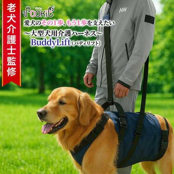 【BuddyLift】大きな老犬の介護やお散歩の負担を軽減するために設計された「大型犬用介助ハーネス」です。ワンちゃんのトイレサポート、姿勢維持、階段の上り下り、車への乗り降りなど、日常の動作をしっかりとサポートします。【老犬介護士監修!!...