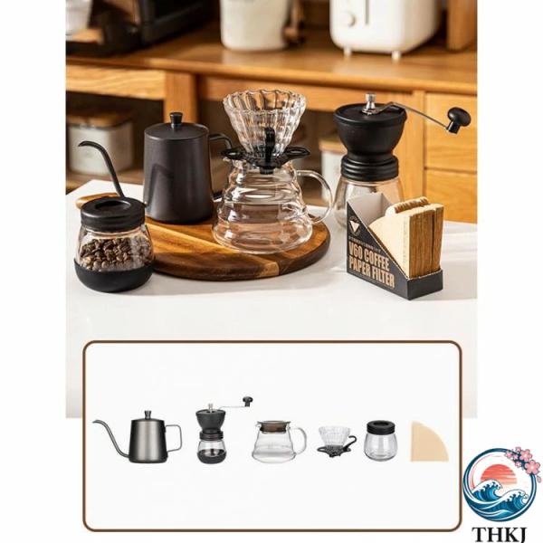 コーヒードリップセットハンドドリップ珈琲6点セットコーヒーポットコーヒードリッパーステンレスコーヒーカラフェセットドリッパーセット手挽きコーヒーミル