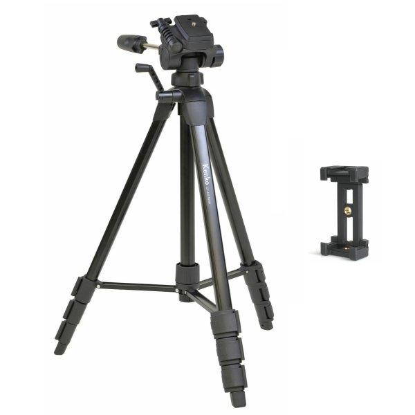 送料無料 Kenko ケンコー 三脚 ZF-400WSH スマホアダプタ付 4段 全高1520mm 1ハンドル3way式雲台★メーカー倉庫より商品手配 品質管理万全★