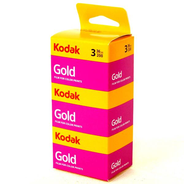 ■ただいま 2025-6期限 のものより順次出荷しております135/35mmカラー・ネガ・フィルムKodak / コダックGOLD 200-36枚撮3本入パック x1ISO感度 200CAT 188 0806JAN 0041771880804