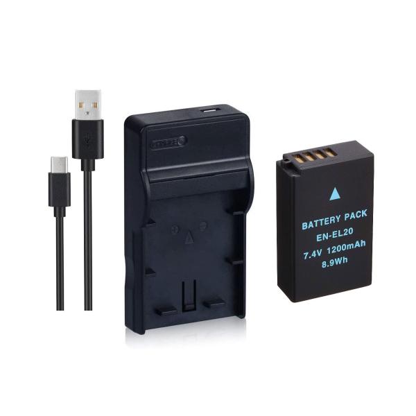 DC125 USB型充電器 MH-27 と ニコンEN-EL20 EN-EL20A 互換バッテリーの