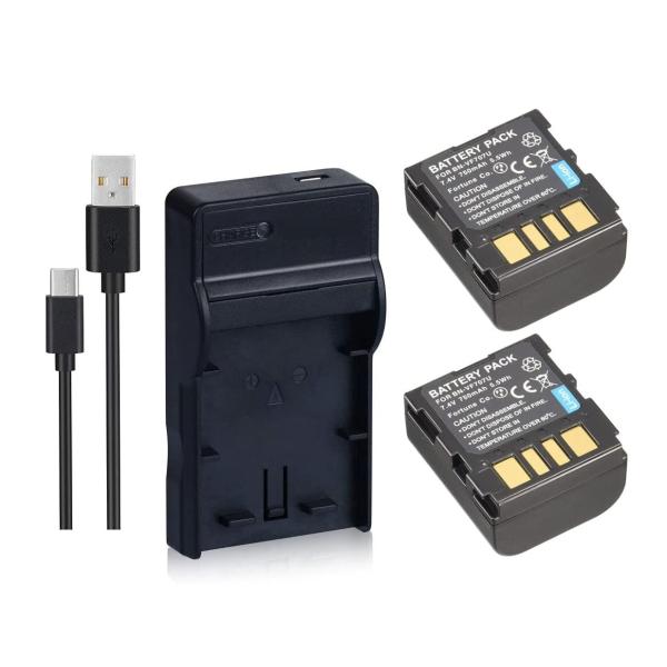 DC32 USB型充電器 AA-VF7 と ビクターJVC BN-VF707 互換バッテリー2個