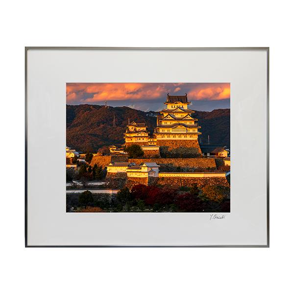 夕照の姫路城 半切　3~10日で発送致します。