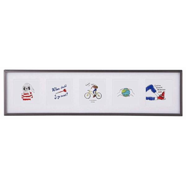 89×89mmの写真を5枚飾ることができます。（窓の寸法は77×77mmです）付属のもう1枚のマット台紙を使えば、「L判」を横向きに3枚飾ることも可能です。サイズの詳細は下記、寸法表をご確認下さい。人気のスクエア写真を並べて飾れるおしゃれな...