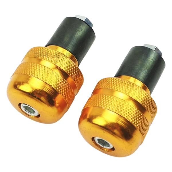 バーエンド アルミ 削り出し M6 P1.0 左右 セット 18mm ゴールド 汎用 キャップ ハンドル バイク 二輪