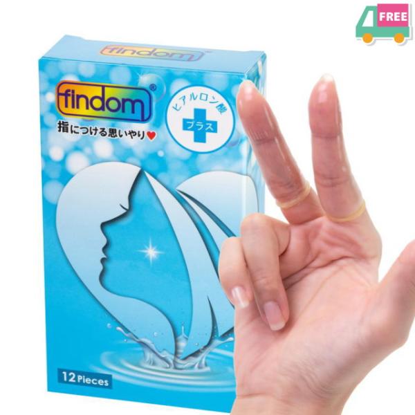 他サイト： 指用コンドーム フィンドム ヒアルロン酸入 12ピース 送料無料 薄さ0.06mm 個包装 フィンガーグローブ findom 肌に優しい潤滑剤付き デリケートゾーンの商品画像