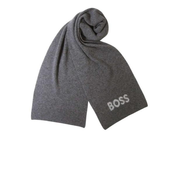 新品未使用【HUGO BOSS 】 マフラー  グレー HUGO BOSS ヒューゴ ボス マフラー ストール スカーフ メンズ ニット