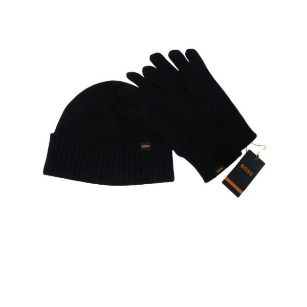 【美品 現行】ヒューゴボス　マフラー　ニット帽　セット HUGO BOSS ヒューゴ ボス ギフトセット ニットビーニー＆グローブ