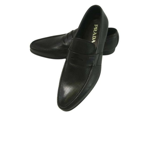 PRADA プラダ 靴 メンズ レザーシューズ (ブラック) 8.5サイズ PRADA プラダ 靴 メンズ レザーシューズ (ブラック) 8.5サイズ