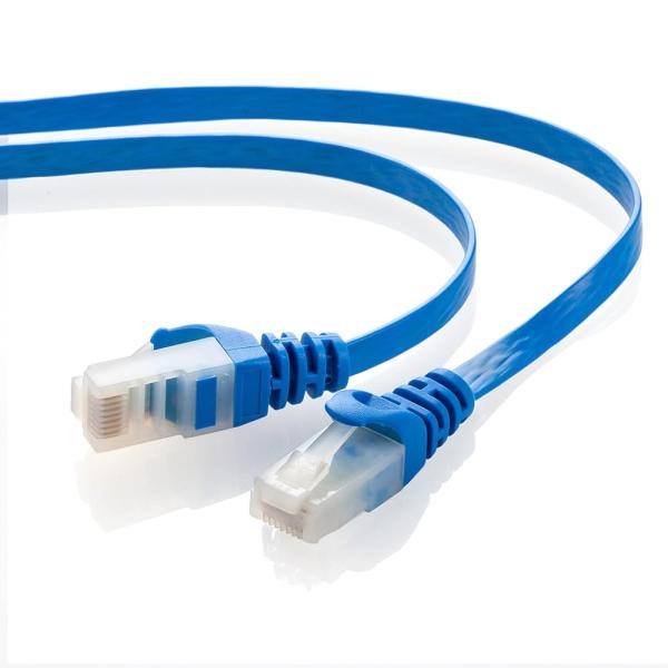 サンワサプライ LANケーブル CAT6 フラット (0.5m) ツメが折れないW構造 ブルー LA-FL6TS-005BL