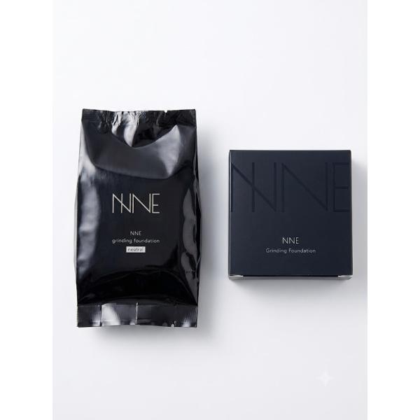 NNE グラインディングファンデーション  削る 針 ニードル ファンデ シミ カバー力 保湿 ツヤ肌 UVカット ニュートラル ケース＋リフィル