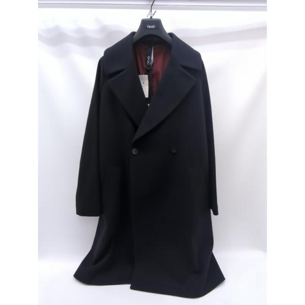 【美品】Hevo チェスターコート BRINDISI ネイビー Hevo メンズ ネイビー SIZE 46 BRINDISI イーヴォ ハンガー付き