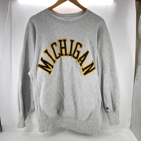 90s前期/L チャンピオン リバースウィーブ USA製 トリコタグ グレー 黒 CHAMPION チャンピオン 80〜 90年代 USA製 トリコタグ リバース