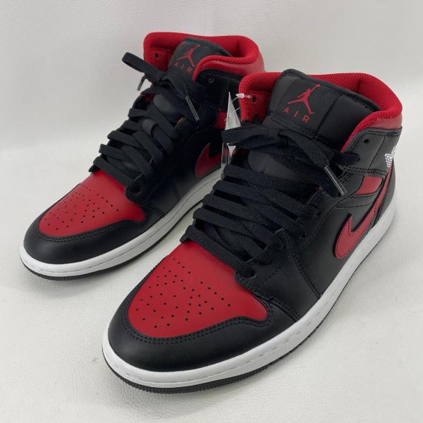 【未使用】 ナイキ エアジョーダン 1 ミッド ブレッド ブラック×レッド スニーカー 25.5cm DQ8426-067 NIKE AIR JORDAN 1 MID ◆2003