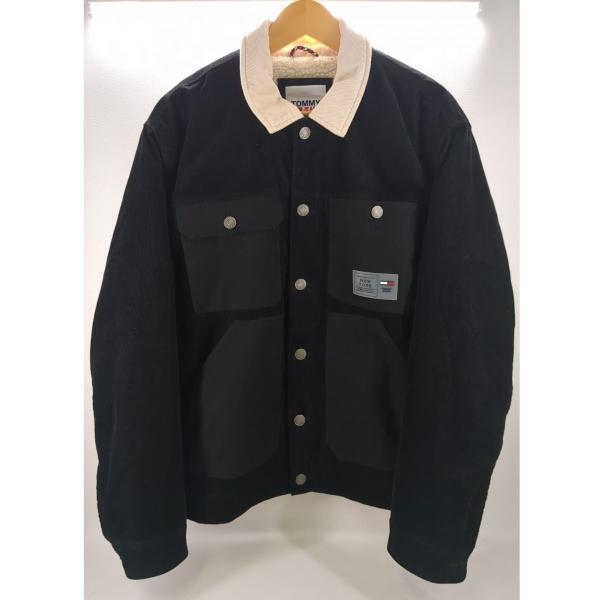 美品】TOMMY JEANS 裏ボアコーデュロイジャケット メンズ ブラック 