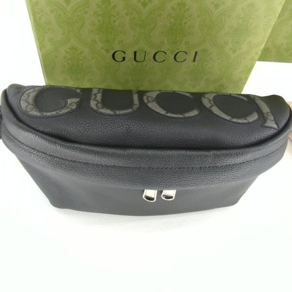 GUCCI（グッチ） GGスプリーム 768111 ウエストバッグ レザー ブラック