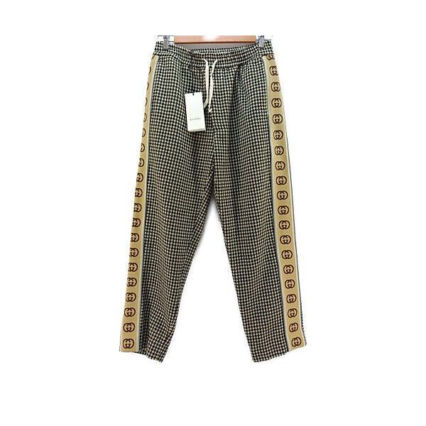GUCCI スウェットパンツ 白黒 ハウンドテュース ベージュライン XS