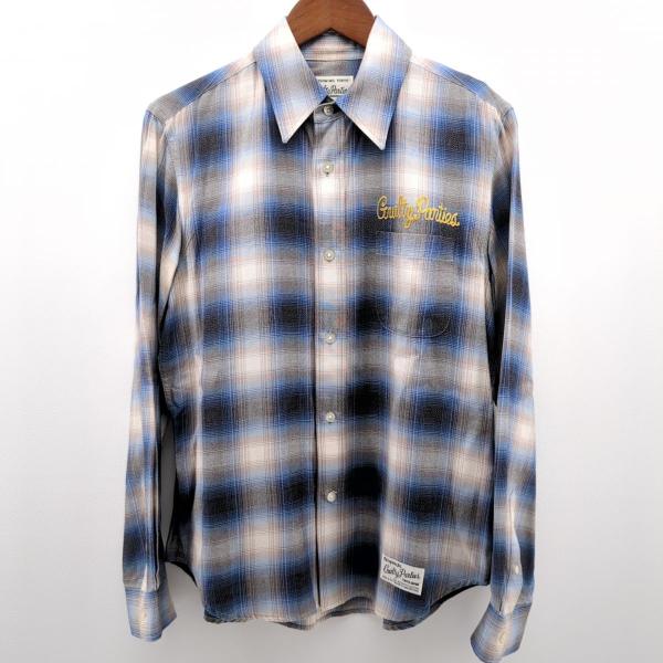 WACKO MARIA GUILTY PARTIES 14AW-OME-15 長袖シャツ ブルー系 WACKO MARIA GUILTY PARTIES 14AW-OME-15 長袖シャツ ブルー系