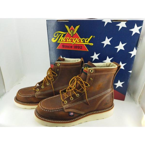 美品】Thorogood ソログッド 814-4203 MOC TOE WORK BOOTS モックトゥ 