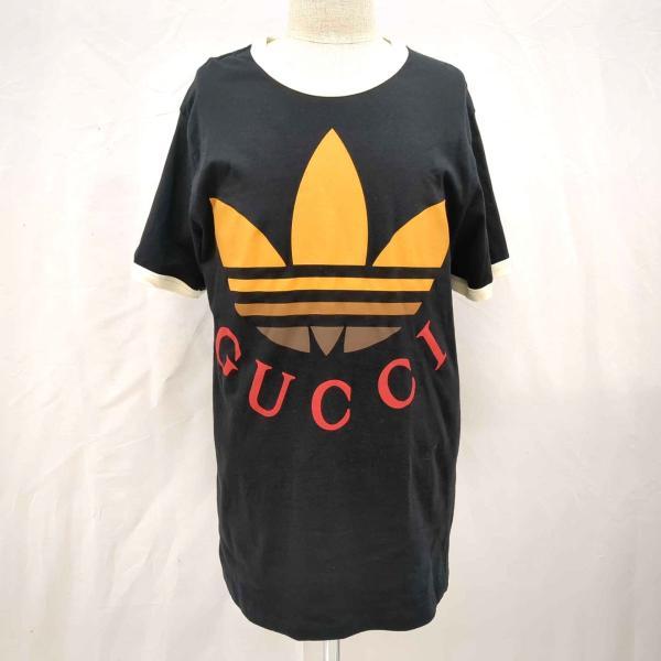 美品 グッチ アディダス 727694XJE7J Tシャツ メンズ ブラック M 古着 