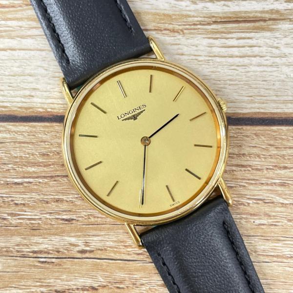 ロンジン、アンティーク、クォーツ稼働 楽天市場】【ウォッチ】LONGINES ロンジン ゴールド文字盤 GP 革ベルト