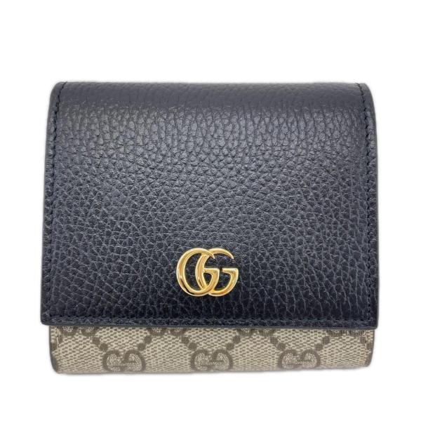 た*う様 【ほぼ未使用】GUCCI GGマーモント 二つ折り財布 ブラック GUCCI（グッチ） 美品 二つ折り財布 GGマーモント GGスプリーム 598587