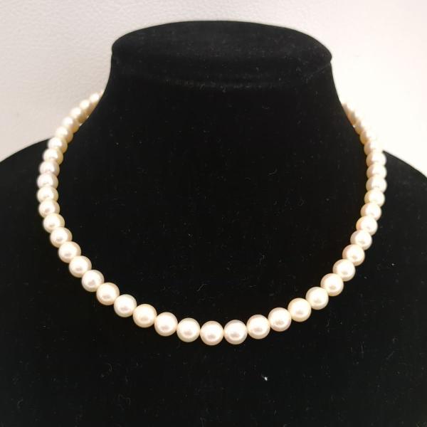 真珠ネックレス パール 7mm ホワイト シルバー925 42cm Pearl 中古 