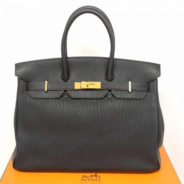 Birkin 美品 エルメス バーキン35 H刻印 トートバッグ ハンドバッグ 黒