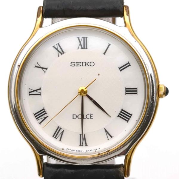 ✨SEIKO✨セイコー✨ドルチェ✨5E61-5A20✨ダイヤ1P付き✨腕時計✨ SEIKO（セイコー） ドルチェ 5E61-0A20 クォーツ QZ ホワイト文字盤