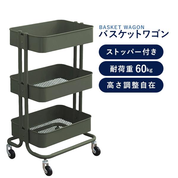 WEIMALL キッチンワゴン 収納 キャスター付き カーキ 耐荷重60kg WEIMALL キッチンワゴン 収納 キャスター付き カーキ 耐荷重60kg