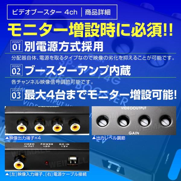 ビデオブースター 4ポート 分配器 映像分配器 12V用 モニター増設用 4ch 対応車種多数 地デジ ワンセグ フルセグ ディスプレイ分配器 /【Buyee】 ビデオブースター 4ポート 分配器 映像分配器 12V用 モニター増設用 4ch 対応車種多数 地デジ ワンセグ フルセグ ディスプレイ分配器 /【Buyee】