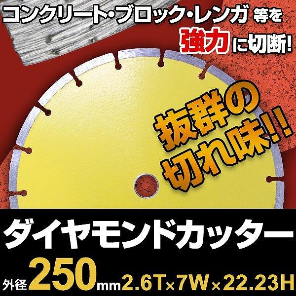 ダイヤモンドカッター 250mm セグメント 乾式 コンクリート ブロック タイル レンガ 切断用 刃 ダイヤモンド カッター 替刃 替え刃 切断機 Dc250 Pickupplazashop 通販 Yahoo ショッピング