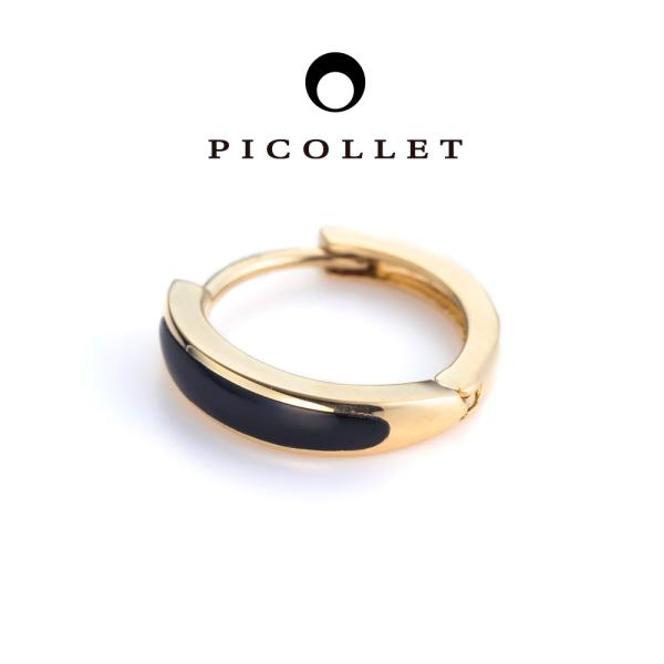 K18 オニキス フープピアス│オニキスのブラックとK18金イエロー