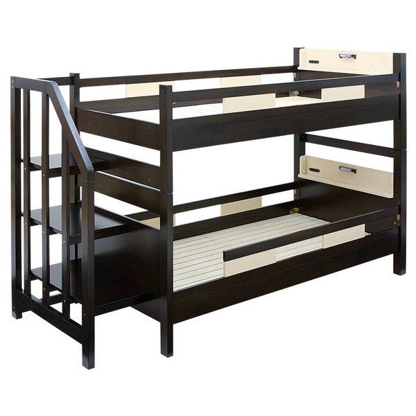 耐荷重700kg 二段ベッド 2段ベッド 耐震設計 おしゃれ 宮付き ＆ 階段  