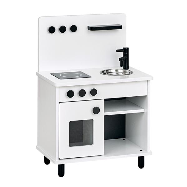 組立品 ボウル付き IHコンロタイプ おままごとキッチン ままごとキッチン おままごとセット ままごと キッチン 木製 白 黒 おしゃれ poet(ポエト) モノトーン
